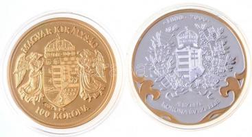 DN "A Szent Korona évezrede - A korona a Parlamentben 2000" aranyozott, ezüstözött Cu emlé...