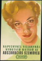 cca 1960 OFOTÉRT szemüveg reklám, kisplakát, jó állapotban, 23×16 cm