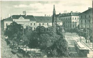 Temesvár, Timisoara; Belváros, Szabadság tér, villamos, Turul üzlet / Cetate, Piata Libertati / square, tram, shop