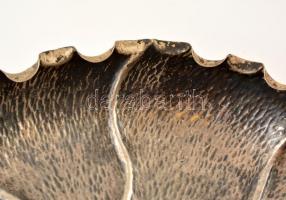 Ezüst (Ag.) füles kínáló, jelzett, mesterjeggyel, poncolt, m:17 cm,  25×20 cm, nettó:391 g