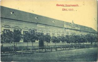 1909 Torontáltószeg, Nagytószeg, Novi Kozarci; Elemi iskola. W. L. 1380. / elementary school (EK)