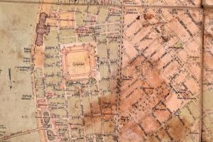 1884 Budapest főváros beltelkeinek utczahálózati térképe, szerk.: Székesfővárosi Mérnöki Hivatal Föl...