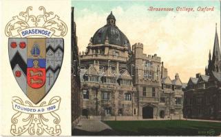 Oxford, Brasenose College. Coat of arms. Valentines Series