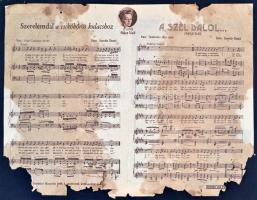 cca 1910 Magyar és osztrák nóták kottaiból összeállított kotta füzet félvászon kötésben