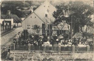 1909 Zalánkemén, Szalánkemén, Stari Slankamen (?); étterem, kerthelyiség, zenekar, pincérek / restaurant, garden, music band, waiters (EB)