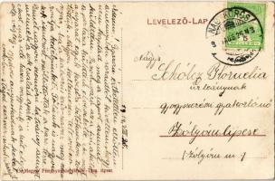 1914 Kocsér, Római katolikus templom, Szent István szobor, Turcsányi István üzlete (EK)