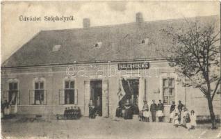1912 Széphely, Szóphely, Zsebely, Jebel; Paulich Ferenc üzlete / shop of Paulich (EK)