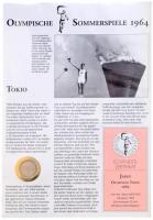 Japan 1964. 100Y Ag "1964. Nyári olimpiai játékok, Tokió" német nyelvű tájékoztatóval, tan...