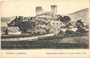 1917 Brinje, Rusevine grada Sokolovca hrv. grofa Frangepan 1671 / Sokolac vára / castle ruins (EK)