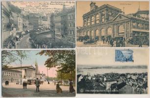 16 db RÉGI külföldi városképes lap / 16 pre-1945 European town-view postcards