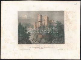 cca 1840 11 db acélmetszet várakról, egy színezett. kb 16x21 cm