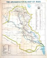 1967 The Archeological map of Iraq. 1:1,500.000, Baghdad, Survey Press, angol nyelven, hajtásnyomokkal, kis szakadással, 80x65 cm.