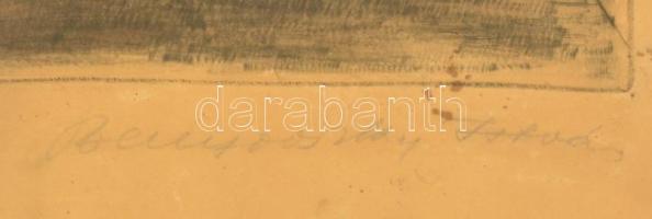 Benyovszky István (1898-1969): Vágtató csikós. Színezett rézkarc, papír, jelzett, foltos-hullámos, ü...