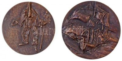 DN "Giuseppe Verdi" Br emlékérem (45mm) + "Wagner" Br emlékérem (47mm) T:2