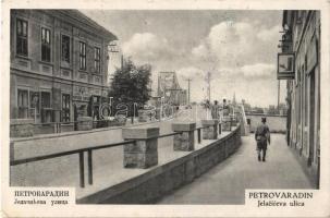 Pétervárad, Petrovaradin (Újvidék, Novi Sad); Jelacic utca, Gjorgje Mandic üzlete / Jelaciceva ulica / street, shop (EK) + "1941 Újvidék visszatért" So. Stpl (EK)