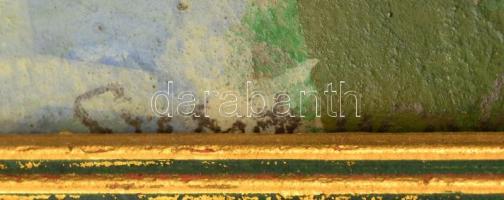 Szervánszky Jenő (1906-2005): Közeledő gőzös (Útkanyar). Olaj, farost, jelzett, keretben, 44×55 cm