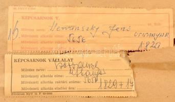 Szervánszky Jenő (1906-2005): Közeledő gőzös (Útkanyar). Olaj, farost, jelzett, keretben, 44×55 cm