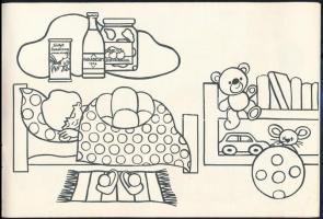 Romhányi József: Képes konzerv kifestő könyv. Gábor Éva rajzaival. Bp.,1981, Ságvári Nyomda, 8 sztl....