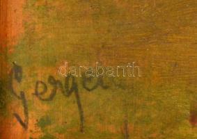 Gergely Imre (1868-1957): Öreg vízimalom. Olaj, falemez, jelzett, keretben, 35×26 cm