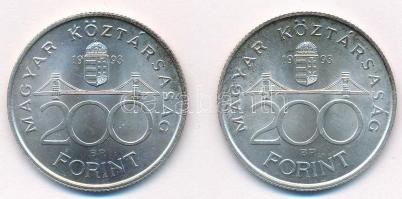 1993. 200Ft Ag "MNB" (2x) T:1-
Adamo F13