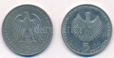 NSZK  1981G 5M Cu-Ni "Carl von Stein halálának 150. évfordulója" + 1982F 5M Cu-Ni "EN...