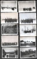1944 26 db fotó magyar katonákról Székelyudvarhelyen, Szentegyházán és környékén (Erdély), 6×9 cm