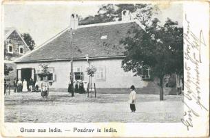 1903 India, Indija; M. kir. posta hivatal (?) / post office + ZIMONY - BUDAPEST 36 SZ. vasúti mozgóposta bélyegző (fl)
