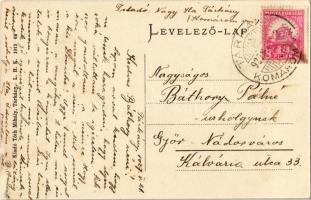 1927 Tárkány, A természet ellentétei: vízimalom és szélmalom. Tóth Mihály kiadása (r)