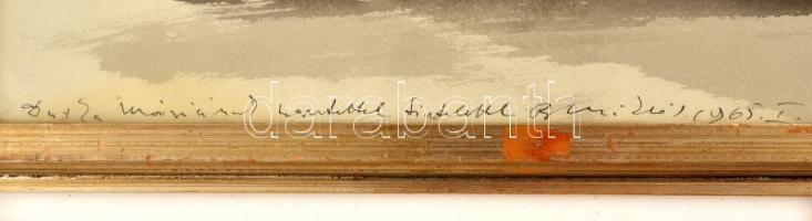 Borsos Miklós (1906-1990): Sicilia 1963. Lavírozott tus, papír, jelzett, üvegezett keretben, (dediká...