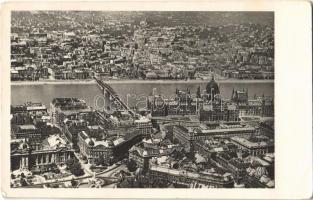 Budapest, Látkép a Dunával, országház. Művészeti Alkotások légifotó