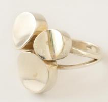 Ezüst gyűrű 3 gömb dísszel, jelzett, méret: 52, nettó: 4,4 g