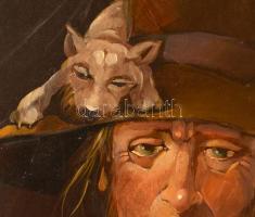 Herpai Zoltán (1951-2011): Csavargó. Olaj, farost, jelzett, keretben, 40×30 cm