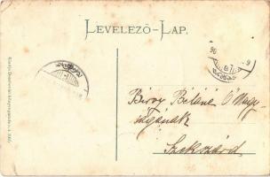 1905 Dombóvár, Korona szálloda és kávéház, Kapos híd, Pályaudvar, Vasútállomás, Római katolikus temp...