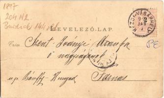 1899 Kézdivásárhely, Targu Secuiesc; Szilveszteréji üdvözlet! Legújabb felvétel éjfélkor. Tessék a v...