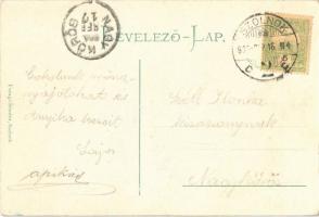 Szolnok, Hungária malom, Sirály vontató gőzös, Zsinagóga, Gorove utca. Faragó Sándor kiadása. Szeces...