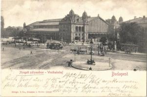 1902 Budapest VI. Nyugati pályaudvar, vasútállomás, villamos (Rb)