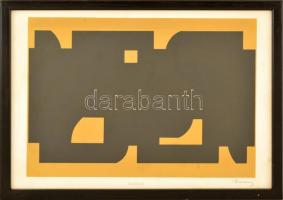 Barcsay Jenő (1900-1988): Kompozíció. Szitanyomat 64/500), papír, jelzett, üvegezett keretben,17×24 ...