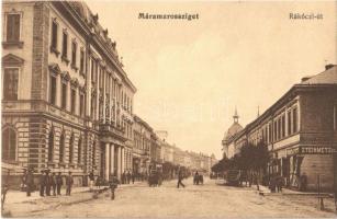 1913 Máramarossziget, Sighetu Marmatiei; Rákóczi út, Steinmetz és J. üzlete / street, shops