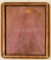 cca 1900 Tanító Krisztus ikon, réz okláddal, olaj (repedezett), fatábla, kopott apró horpadásokkal h...