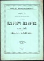 1909 1908-ik évi jan. 1-től dec 31-ig terjedő üzletévi jelentés számviteli és statisztikai mellékletekkel. Bp.,1909, Budapesti Helyi Érdekű Vasutak Rt., 18 p. Papírkötés, két helyen aláírásokkal. Közte az elnök, a jegyző és jegyzőkönyv-hitelesítő aláírásaival.