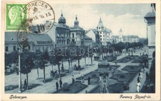 Debrecen, Ferenc József út, Debreczen szálloda, villamos. TCV card (EK)