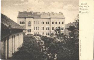 Budapest IV. Újpest, Polgári leány iskola. Schön Bernát kiadása (kis sarokhiány / small corner shortage)