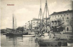 1913 Crikvenica; Cirkvenica; kikötő, hajók / port with ships