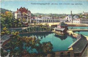 1914 Vízakna, Salzburg, Ocna Sibiului; Bercsényi sóstó a kincstári nagy szállodával. Takáts Jenő kiadása / spa, salt baths, hotel (EK)