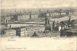 1901 Budapest I. Pillantás a várból, Lánchíd. Schmidt Edgar kiadása (EK)