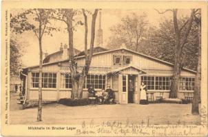 1913 Királyhida, Bruckújfalu Tábor, Brucker Lager, Bruckneudorf; Milchhalle. Verlag Alex J. Klein 654. / Tejcsarnok és kávéház / milk hall and café