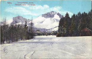 1913 Tátraszéplak, Tatranska Polianka, Westerheim (Magas-Tátra, Vysoké Tatry); sírét, skirét / Ski-Wiese / ski meadow, winter sport