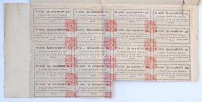 Budapest 1876. "A Központi Ipartársulati Hitelintézet" részvénye 100Ft-ról szelvényekkel, ...