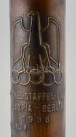 Berlini olimpiai fáklyatartó Berlin, 1936, rézötvözet, az olimpiai emblémával: "Fackel-Staffel-...