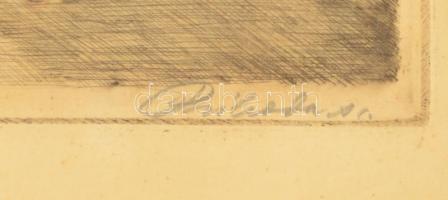 Prihoda István (1891-1965): Utolsó vacsora. Színezett rézkarc, papír, jelzett, üvegezett keretben, 3...